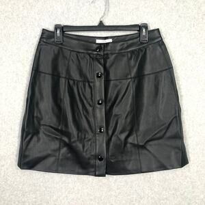 90s Y2K For Republic‎ Faux Leather Skirt 10 Moto Western Boho Rock Goth School